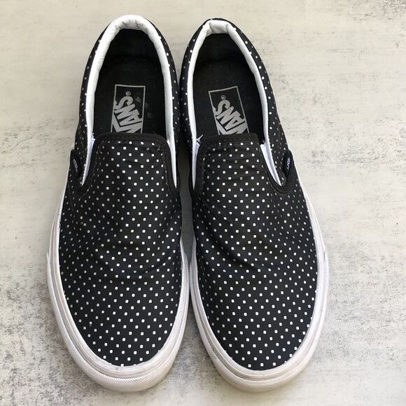 Vans Classic Slip On Metallic Dots Black And Silver Women’s 9.5 Men’s 8 - Picture 6 of 7